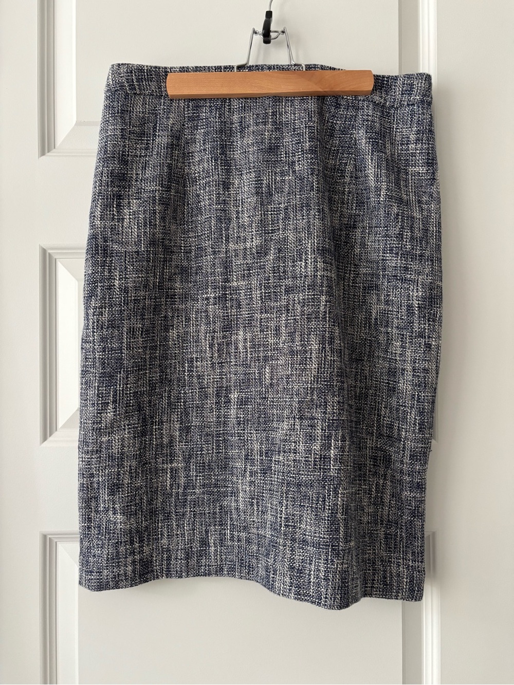 Pendleton Navy and White Tweed Pencil Skirt 10